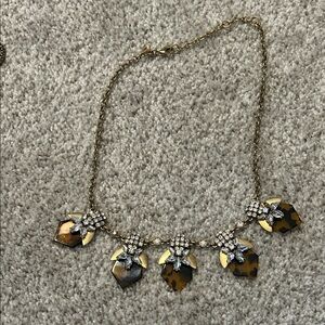J. Crew Factory Gold-Tone Tortoiseshell Crystal Cluster Necklace